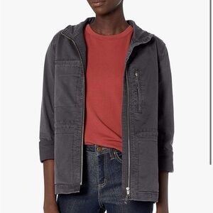 Daily ritual Women's blue Hooded Jacket with cinch waist size 10